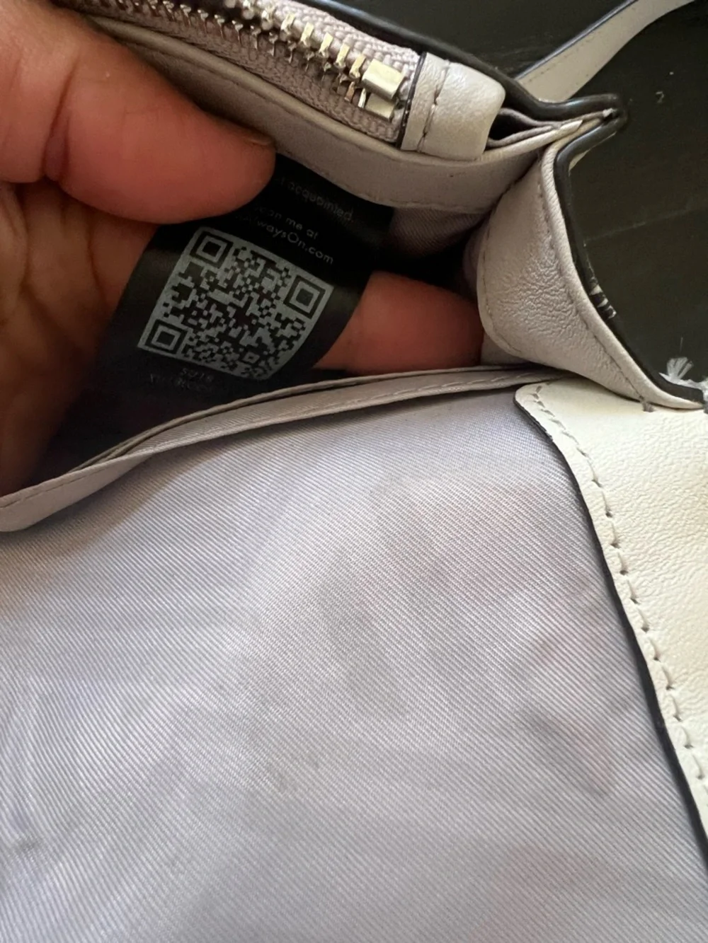 Rebecca Minkoff Small Gray and White Crossbody with Silver Chain